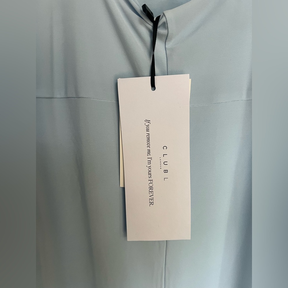 NWT Club L ‘Sheen’ Powder Blue Maternity Dress - Size US 10 - Picture 7 of 12